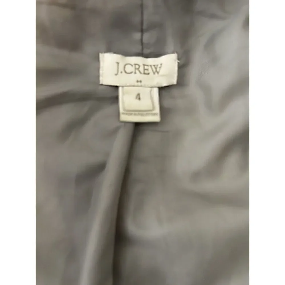 J. Crew Women’s Gray City Coat Wool Blend Long Line Button High Collar Size 4 - Picture 7 of 8